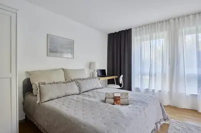 Ein Bett oder Betten in einem Zimmer der Unterkunft Imma - im idyllischen Walldürn-Glashofen