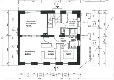 Grundriss der Unterkunft Schöne Wohnung mit Gartennutzung