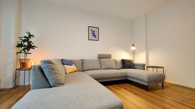 Ein Sitzbereich in der Unterkunft Hygge Home - mit Garten und Stellplatz für Feriengäste-, Monteure / Netflix / 10 min. zur Sinsheim Therme und zur Autobahn