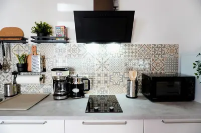 Küche/Küchenzeile in der Unterkunft LENASTAY I NostalgieApartment I Innenstadt
