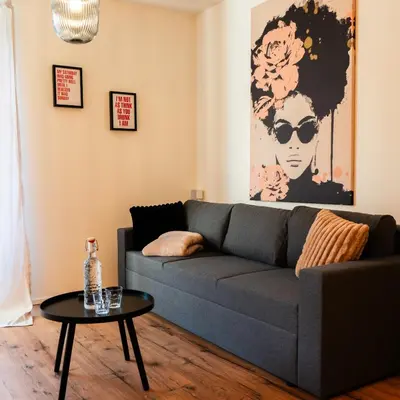 Ein Sitzbereich in der Unterkunft M Apartment Charme - gemütlich geräumig heimisch