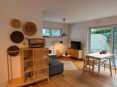 Ein Sitzbereich in der Unterkunft Romantisches wohnen