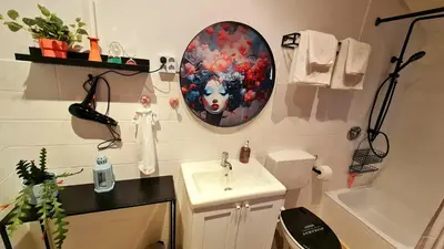 Ein Badezimmer in der Unterkunft Ferienwohnungen Krüger ''Apartment Finn