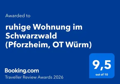 Ein Zertifikat, Auszeichnung, Logo oder anderes Dokument, das in der Unterkunft ruhige Wohnung im Schwarzwald (Pforzheim, OT Würm) ausgestellt ist