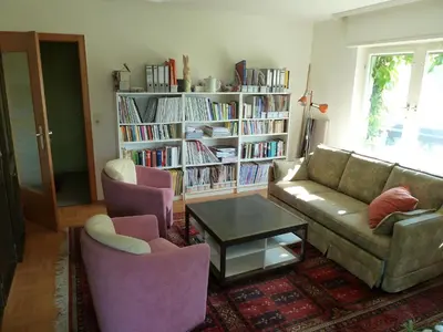 Ein Sitzbereich in der Unterkunft Im Efeu