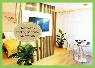Ein Bett oder Betten in einem Zimmer der Unterkunft Greenline by Gregory - Apartment mit Garten in Mainz, ZDF Nähe