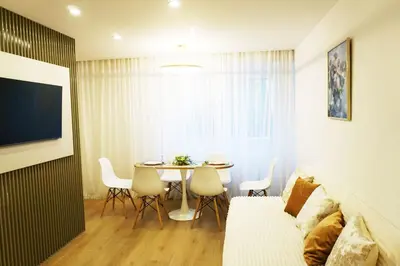 Ein Sitzbereich in der Unterkunft Greenline by Gregory - Apartment mit Garten in Mainz, ZDF Nähe