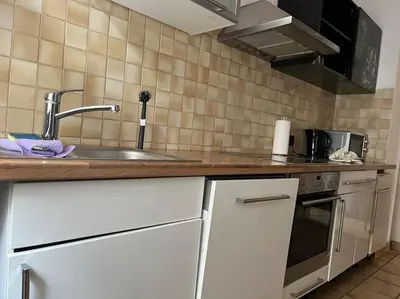 Küche/Küchenzeile in der Unterkunft Gemütliche Wohnung in ruhiger Lage