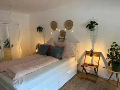 Ein Bett oder Betten in einem Zimmer der Unterkunft Olaf und Hildegard