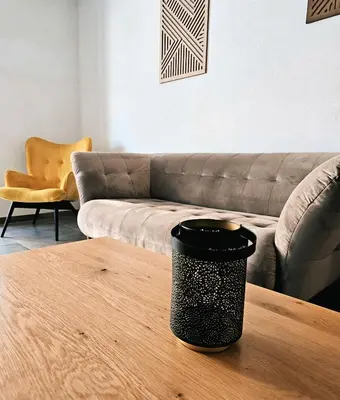 Ein Sitzbereich in der Unterkunft Eibauer Apartments