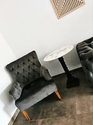 Ein Sitzbereich in der Unterkunft Eibauer Apartments