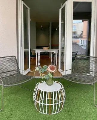 Ein Patio oder anderer Außenbereich in der Unterkunft Ferienwohnung Hensel & Gretel
