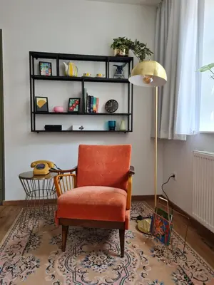 Ein Sitzbereich in der Unterkunft Riesenbude