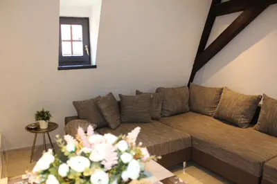 Ein Sitzbereich in der Unterkunft Ferienhaus Eberbach