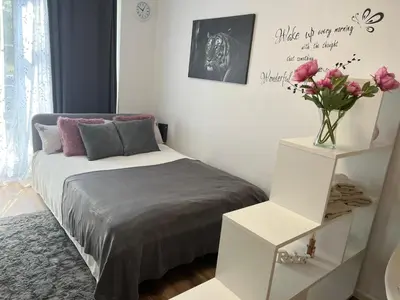 Ein Bett oder Betten in einem Zimmer der Unterkunft Business Appartement in Mainz Bretzenheim