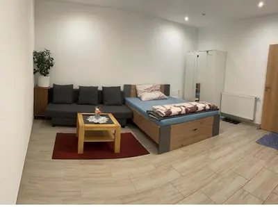 Ein Bett oder Betten in einem Zimmer der Unterkunft Studio Apartment Zentrum Rüsselsheim