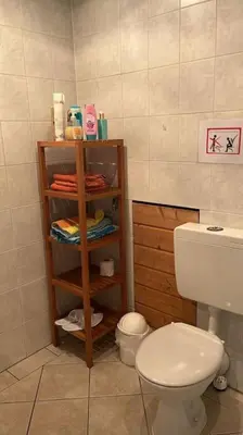 Ein Badezimmer in der Unterkunft Smoke free small apartement with Garden View