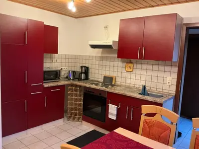 Küche/Küchenzeile in der Unterkunft „Ferienwohnung Anni“