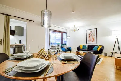 Ein Sitzbereich in der Unterkunft SCANDiC-Apartment - Balkony & Garage, 3Z, 80m2