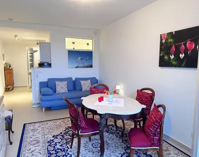 Ein Sitzbereich in der Unterkunft Ferienwohnung Casa del Vino