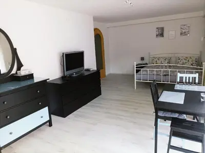 TV/Unterhaltungsangebot in der Unterkunft Kleine Ferienwohnung mit Terrasse am Waldrand