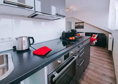 Küche/Küchenzeile in der Unterkunft Schubart Apartments