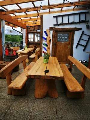 Ein Sitzbereich in der Unterkunft Landhotel Engel