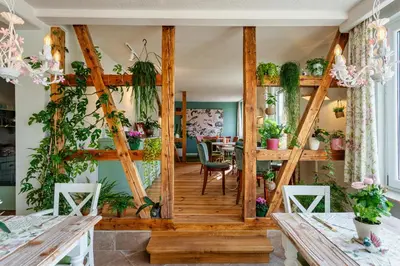 Ein Sitzbereich in der Unterkunft Pension Landhaus- Frühstückspension im Brombachtal