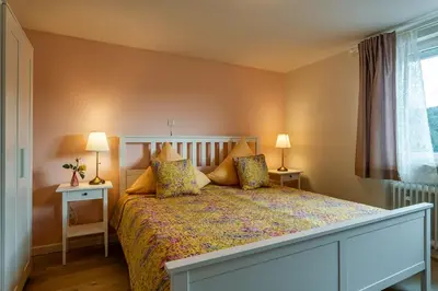 Ein Bett oder Betten in einem Zimmer der Unterkunft Pension Landhaus- Frühstückspension im Brombachtal