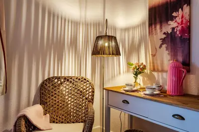 Ein Sitzbereich in der Unterkunft Pension Landhaus- Frühstückspension im Brombachtal