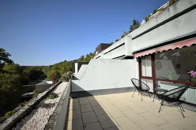 Ein Balkon oder eine Terrasse in der Unterkunft Schwieberdinger Sonnenterrassen-Wohnung