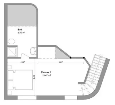 Grundriss der Unterkunft Traumwohnung mit großer Dachterasse