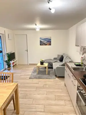 Küche/Küchenzeile in der Unterkunft 2 Zimmer Traum mit Terrasse am Kocher Jagst Radweg nähe Heilbronn