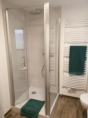 Ein Badezimmer in der Unterkunft Ferienwohnung im Fachwerkhaus