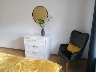 Ein Sitzbereich in der Unterkunft Ferienwohnung im Fachwerkhaus