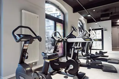 Das Fitnesscenter und/oder die Fitnesseinrichtungen in der Unterkunft Rosenberg Quartier