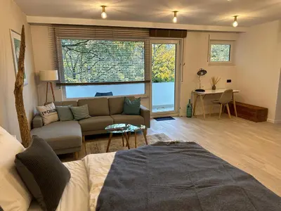 Ein Sitzbereich in der Unterkunft Livingroom Mathildenhöhe
