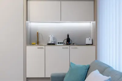Küche/Küchenzeile in der Unterkunft Livingroom Mathildenhöhe