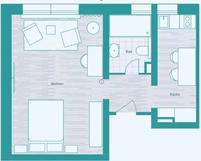 Grundriss der Unterkunft Livingroom Mathildenhöhe