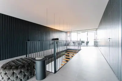 Ein Sitzbereich in der Unterkunft Exklusive Design Appartement BlackBerry Neubau