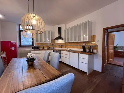 Küche/Küchenzeile in der Unterkunft Ferienwohnung Unterm Schloß