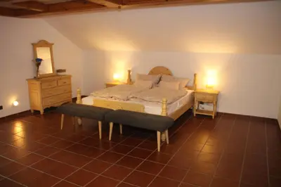 Ein Bett oder Betten in einem Zimmer der Unterkunft Landhaus ideal 1