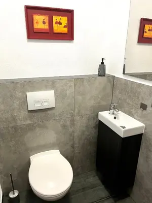 Ein Badezimmer in der Unterkunft Weitblick 1