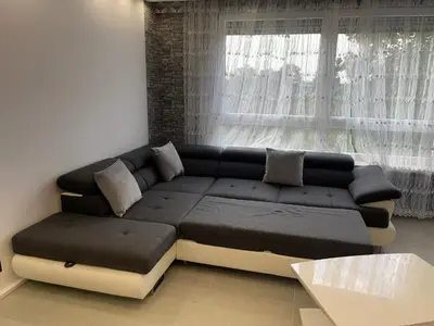 Ein Sitzbereich in der Unterkunft Ismail Wohnung 2 Zi. Kranichstein