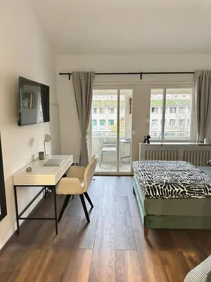 Ein Bett oder Betten in einem Zimmer der Unterkunft Waldstadt Urban nähe KIT