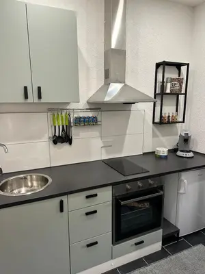 Küche/Küchenzeile in der Unterkunft Waldstadt Urban nähe KIT
