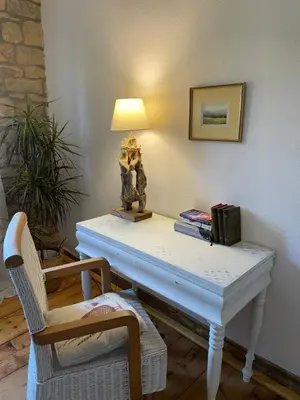 Ein Sitzbereich in der Unterkunft rheinhessen-landhaus