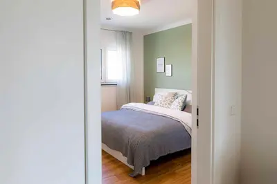 Ein Bett oder Betten in einem Zimmer der Unterkunft Perfekter Rückzugsort - Probewohnen im Musterhaus