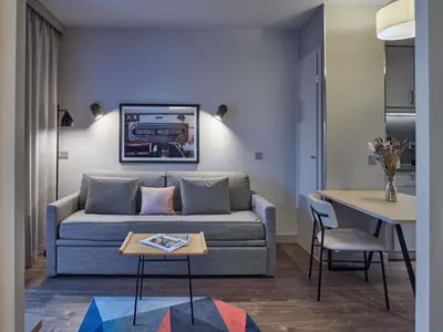 Ein Sitzbereich in der Unterkunft Aparthotel Adagio Heidelberg