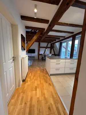 Küche/Küchenzeile in der Unterkunft LudwigsHome Zentralste Lage, Klima, SmartTV, Terrasse